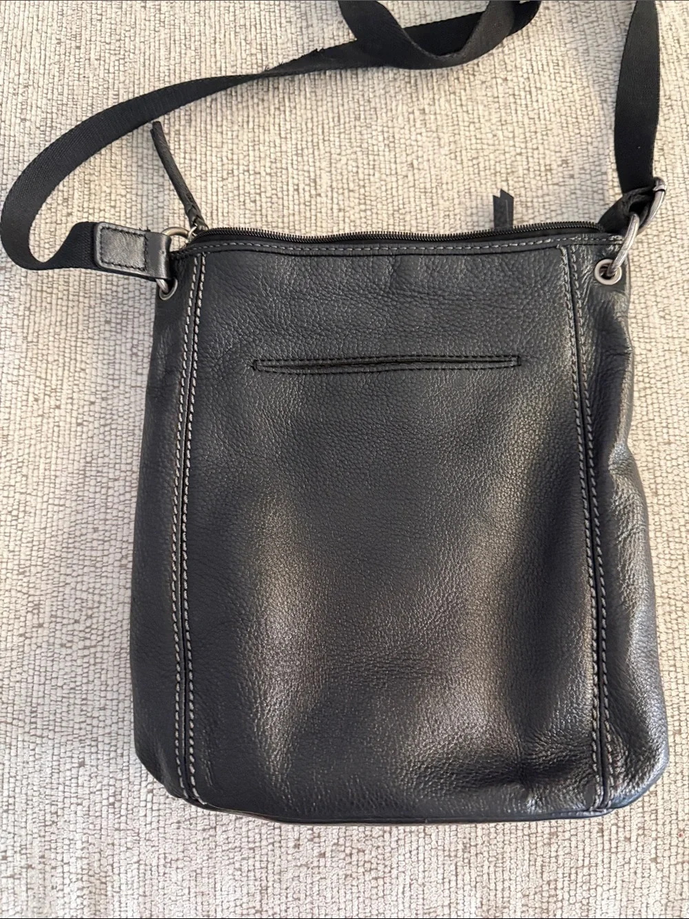 The Sak Black Leather Messenger Crossbody